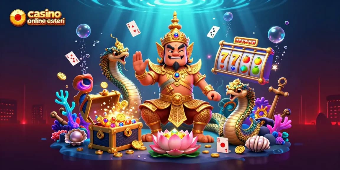 Vivi emozionanti esperienze di gioco presso i casino online esteri con scene 3D vibranti che presentano guardiani dorati ed elementi di slot.