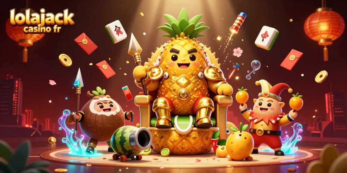 Découvrez les jeux captivants de lolajack casino fr dans une illustration colorée de casino tropical.