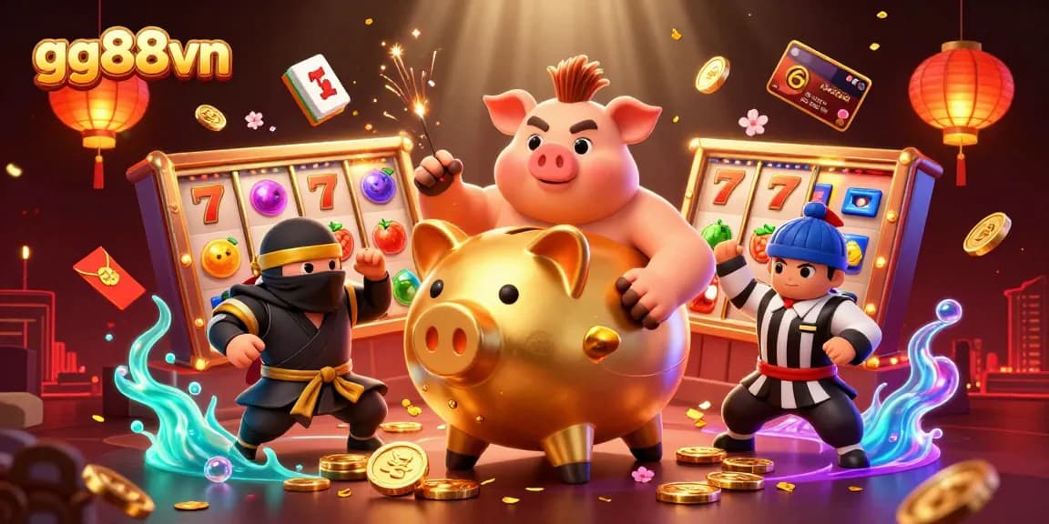 Engage with exciting gameplay at gg88vn, featuring epic characters in a vibrant casino scene.