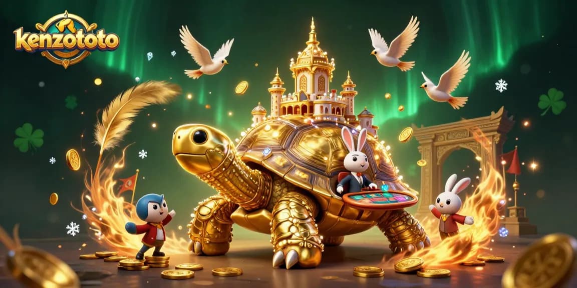 Engage with kenzototo in a vibrant 3D illustration featuring an enchanting casino scene.