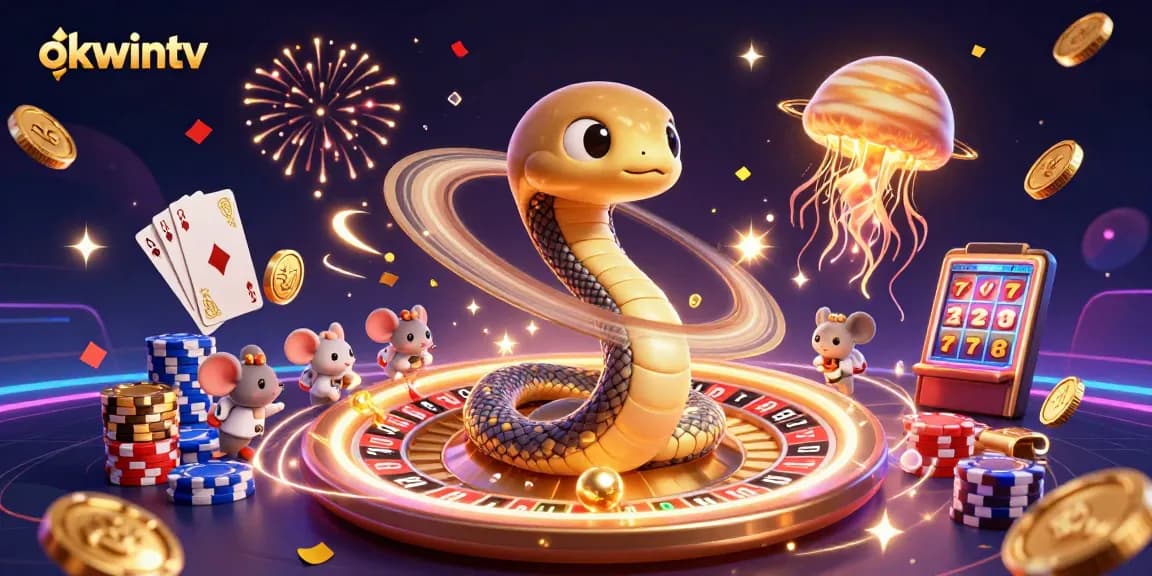 Place your bets with okwintv on the cosmic roulette, showcasing vibrant casino action and excitement!