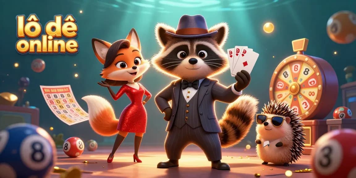 Experience lô đề online excitement with 3D characters among vibrant lottery elements