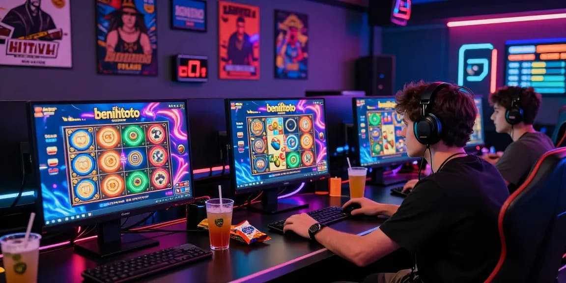 Exciting gaming experience on benihtoto platform with vibrant visuals and gamer engagement.