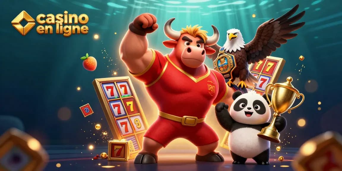 Découvrez le casino en ligne avec un boeuf musclé gagnant, un aigle et un panda