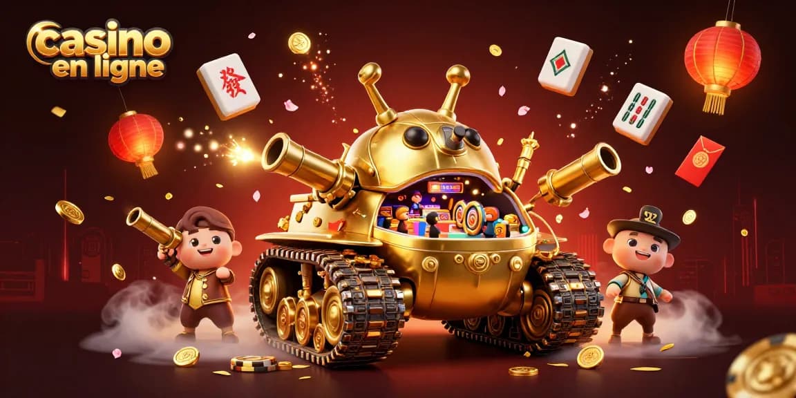 Faites l'expérience du casino en ligne avec cette illustration 3D dynamique et colorée.