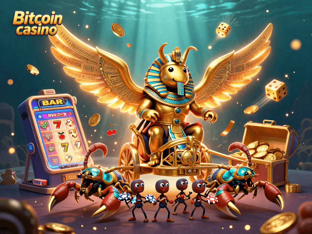 Gagnez des jackpots au Bitcoin casino avec des jeux éclatants et un scorpion élégant.