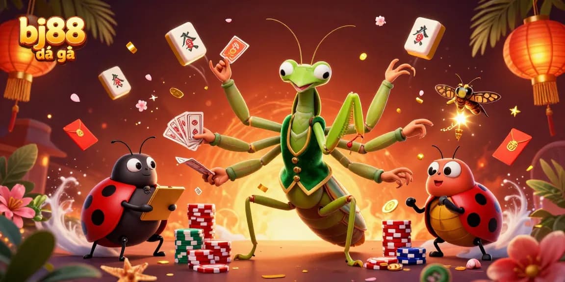 Experience the excitement of bj88 đá gà in a vibrant 3D casino scene filled with dynamic game elements.