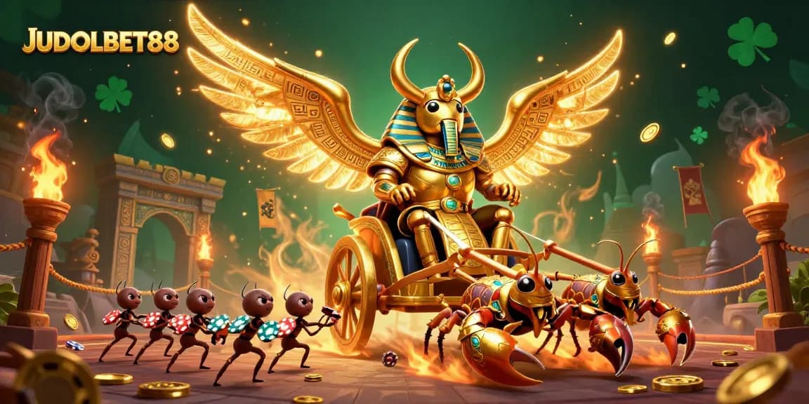 Experience winning jackpots with JUDOLBET88 in this vibrant 3D casino illustration.