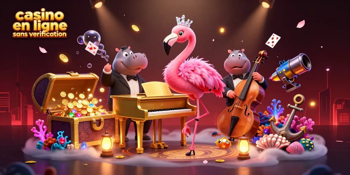 Jouer dans un casino en ligne sans vérification avec des personnages cartoon dans une scène dynamique.