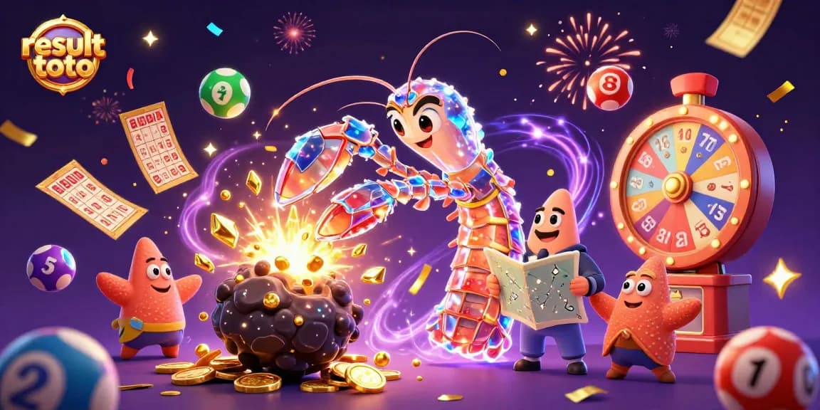 Engage with the excitement of result toto as a vibrant 3D scene captures lottery elements and cosmic themes.