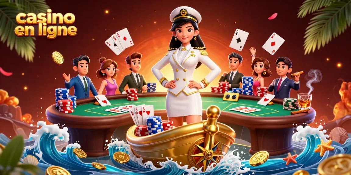 Vivez l'excitation de gagner au casino en ligne avec cette illustration 3D dynamique de l'action au poker.