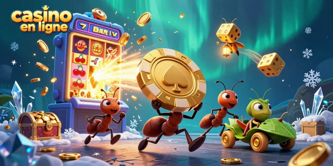 Jeux captivants de casino en ligne avec une équipe d'ants en mission audacieuse.