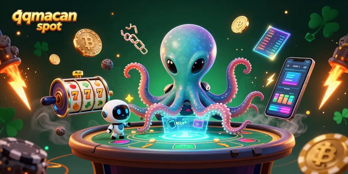 Engage in thrilling gameplay with qqmacan slot, featuring vibrant 3D aliens at a holographic poker table.