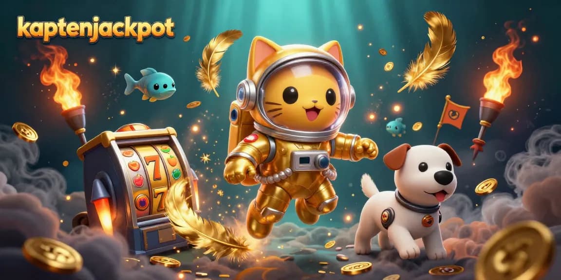 Experience thrilling wins with kaptenjackpot as a space cat explores vibrant slot adventures.