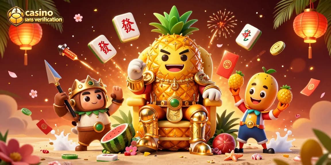 Découvrez le casino sans vérification avec des personnages colorés et des éléments de jeu animés.