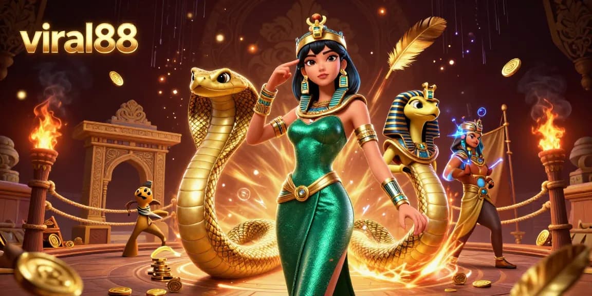 Experience thrilling slots at viral88 with golden coins, vibrant banners, and mesmerizing gaming elements.