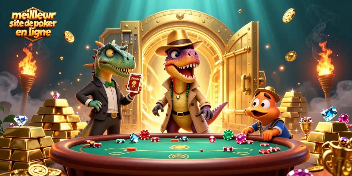 Jouer au meilleur site de poker en ligne avec des personnages étonnants et des effets lumineux éclatants.