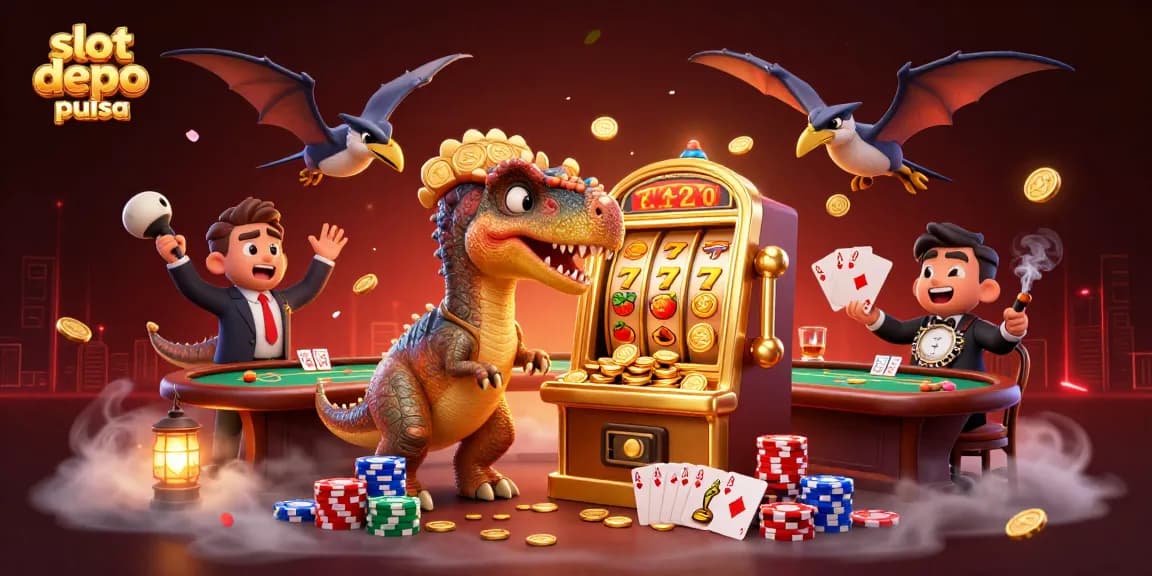 Berhasil menangkan jackpot di slot depo pulsa dengan karakter dinosaurus lucu yang beraksi.