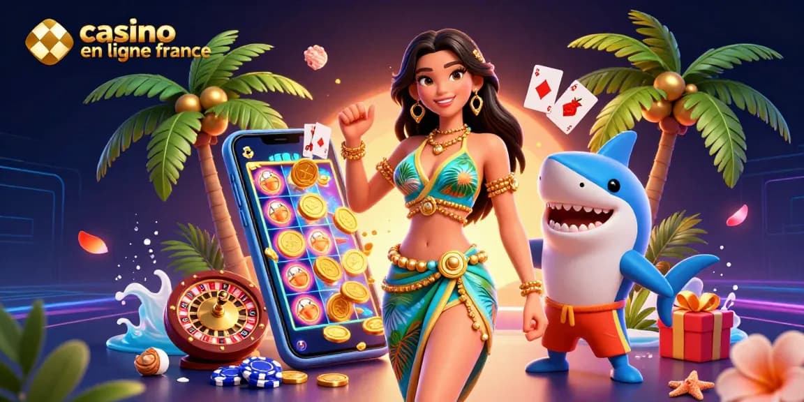 Jouez à des jeux palpitants sur casino en ligne France avec des machines à sous 3D vibrantes et une ambiance estivale.