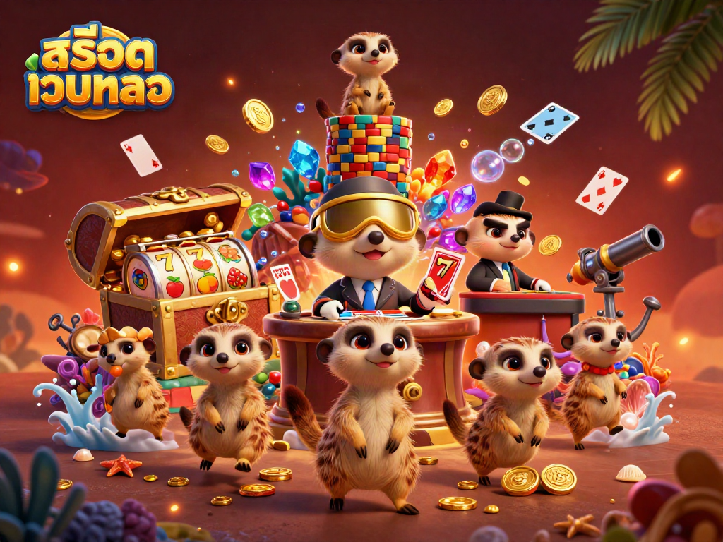 Engage with สล็อตเว็บตรง as meerkats manage a lively casino with dynamic gambling elements.