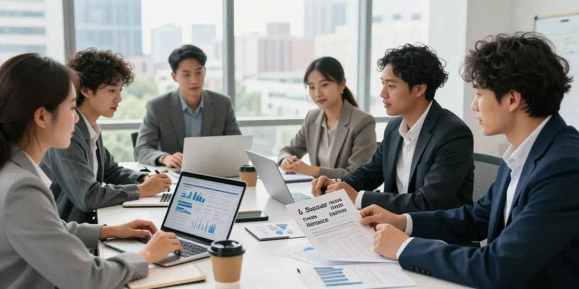 Collaboration over Square merchant cash advance funding options in a professional office setting.