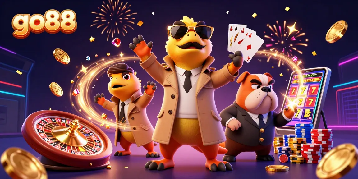Experience go88's thrilling gameplay with raptors at a VIP casino lounge.