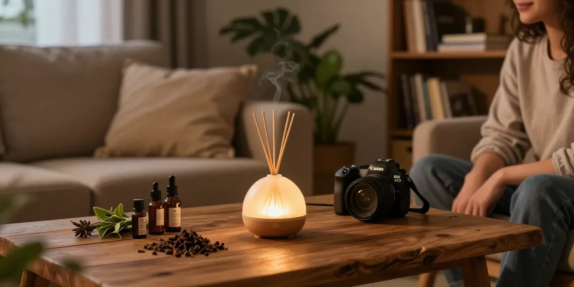 Experience liquid incense-usa in a cozy home setting with aromatic herbs and warm lighting.