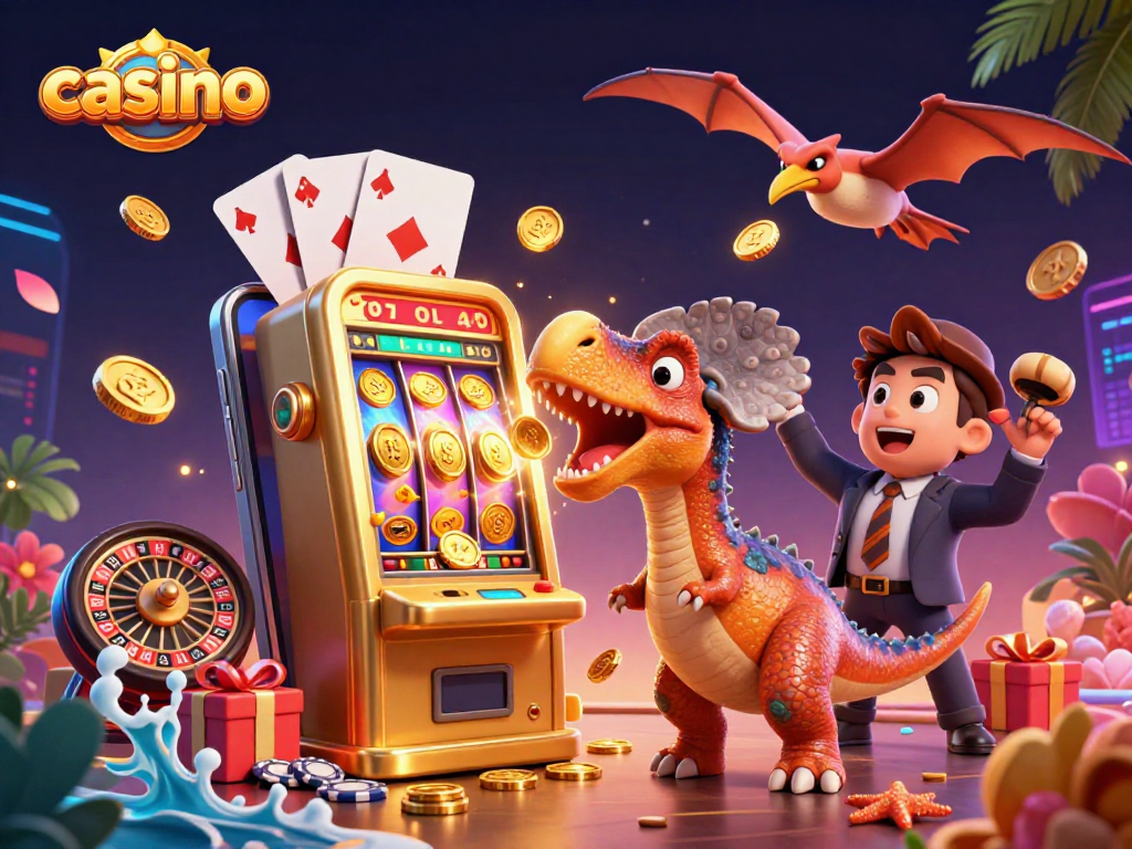 Experience the excitement of a casino with jackpot wins and colorful game elements.