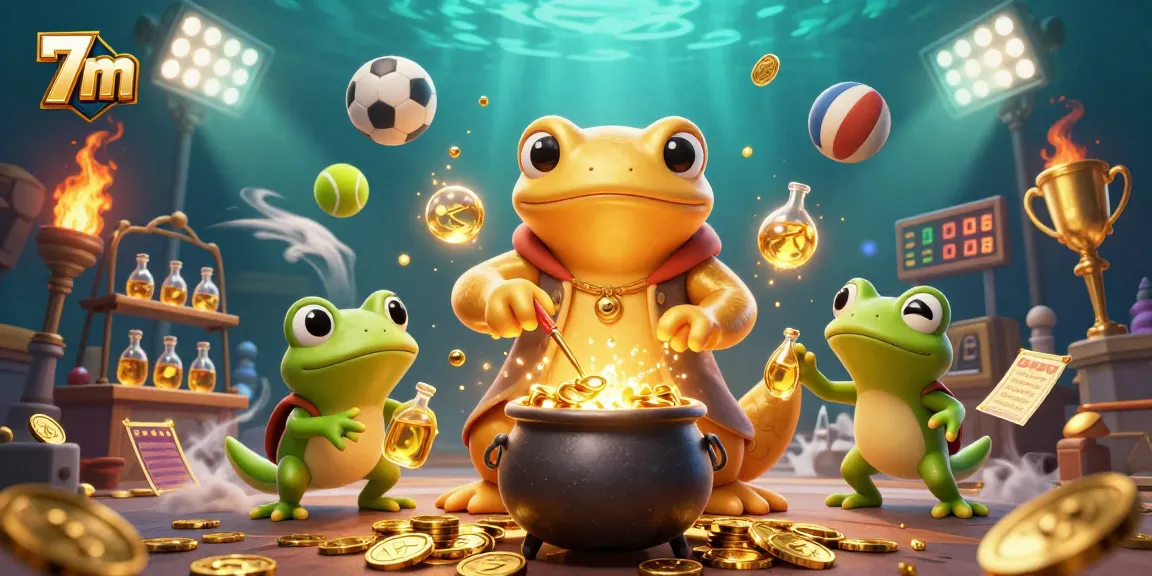 Engage in thrilling sports betting action with 7m surrounded by gold coins and dynamic elements.