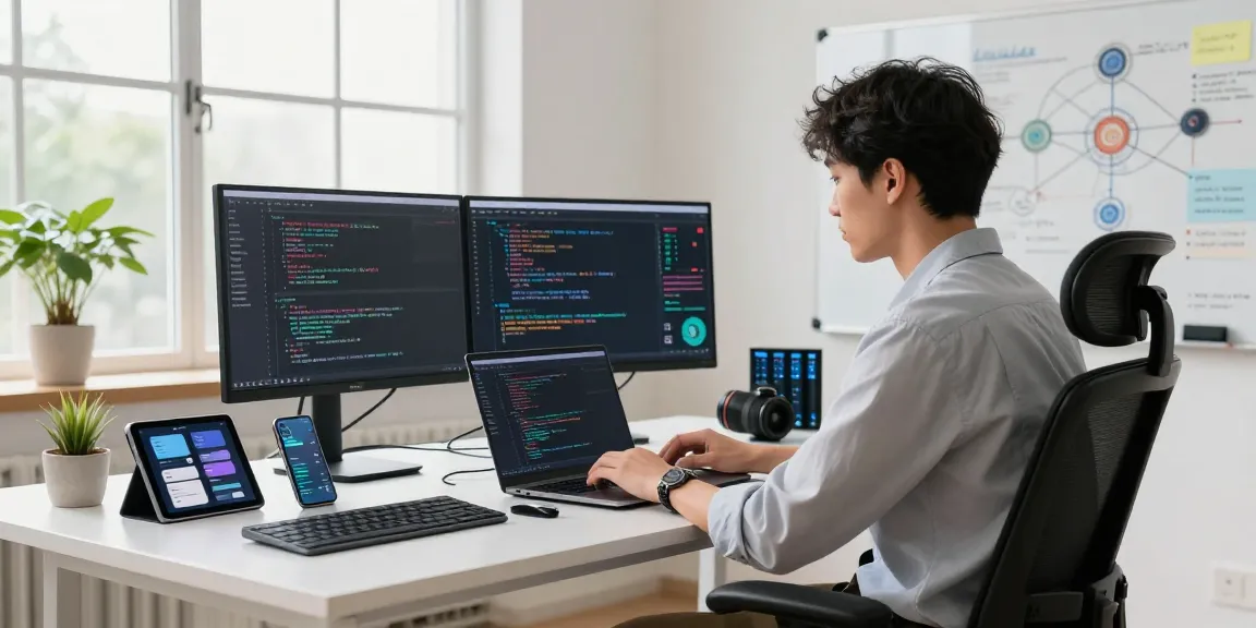 快连 software development workspace with a focused developer optimizing network solutions.