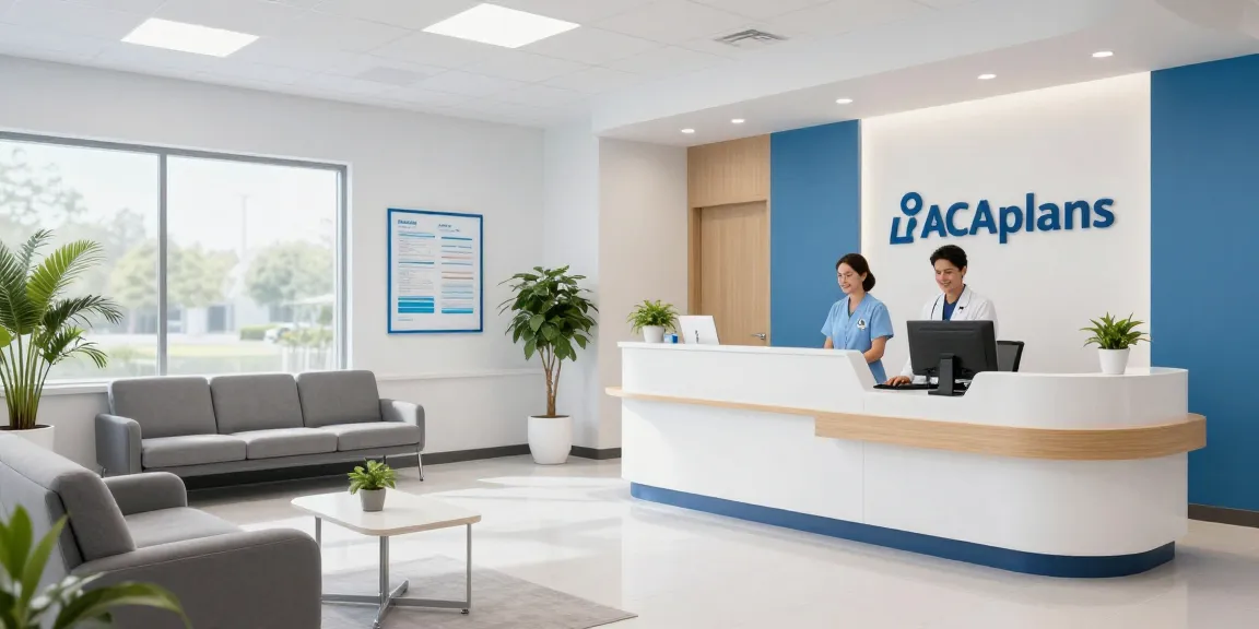 ACA plans and telehealth services in a compassionate medical setting, highlighting patient care and advanced healthcare offerings.