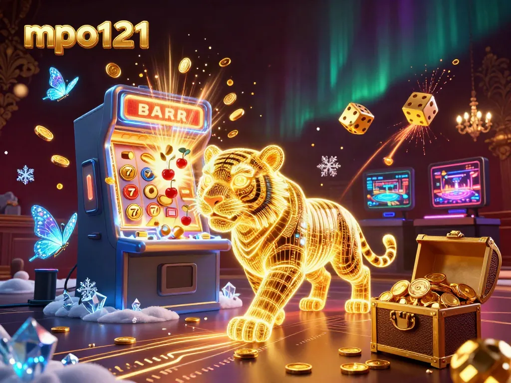 Experience the excitement of mpo1221 in a vibrant digital casino scene with winning elements.
