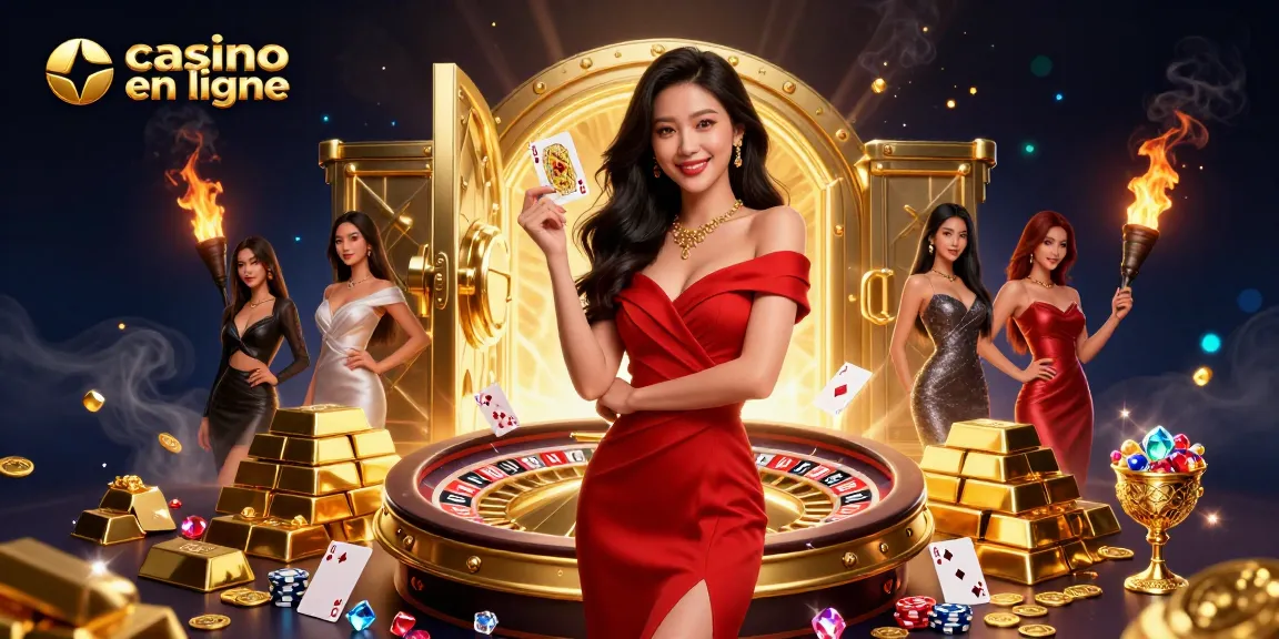 Découvrez des jeux de casino en ligne palpitants avec cette illustration 3D vibrante mettant en avant la chance et l'excitation.