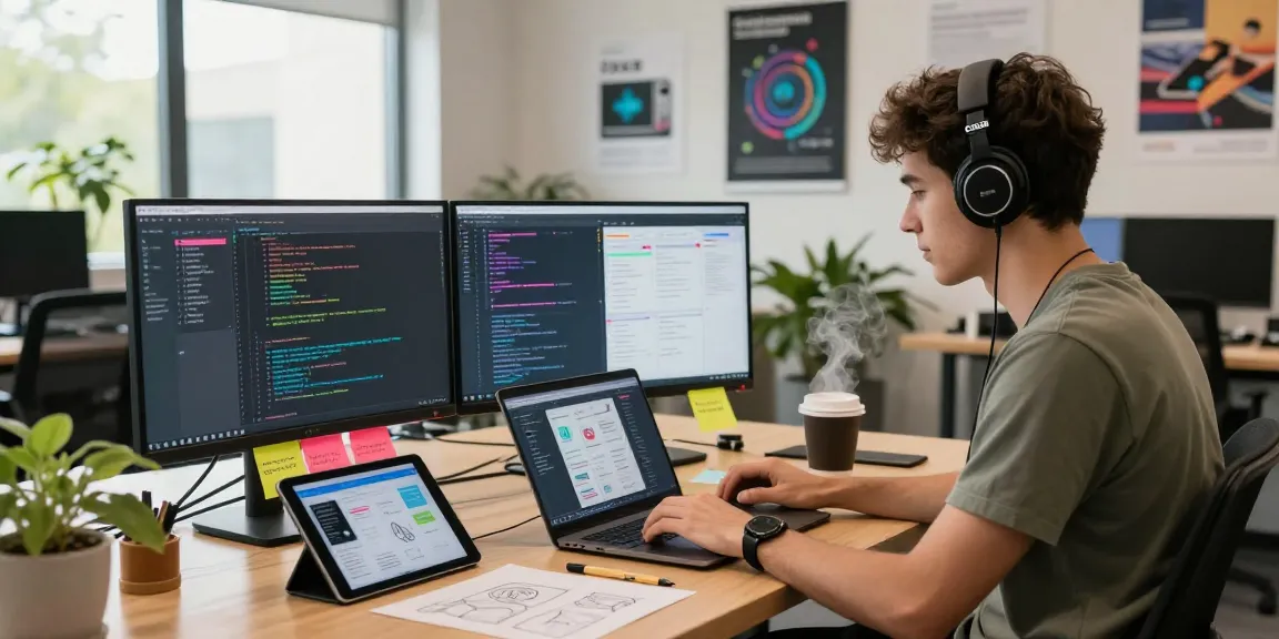 Developer coding at telegraimin.com workspace, showcasing innovative software design and collaboration elements.