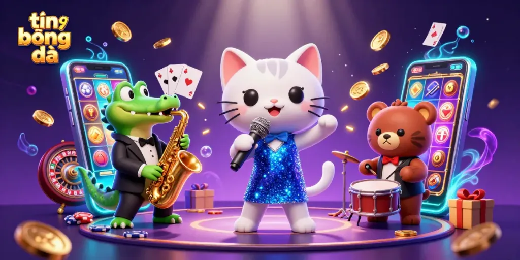 Engage with tin bóng đá action featuring vibrant characters and lively casino atmosphere