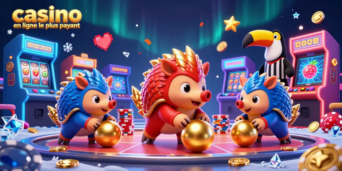 Jouez au casino en ligne le plus payant avec des pangolins rivalisant dans un décor joyeux et coloré.