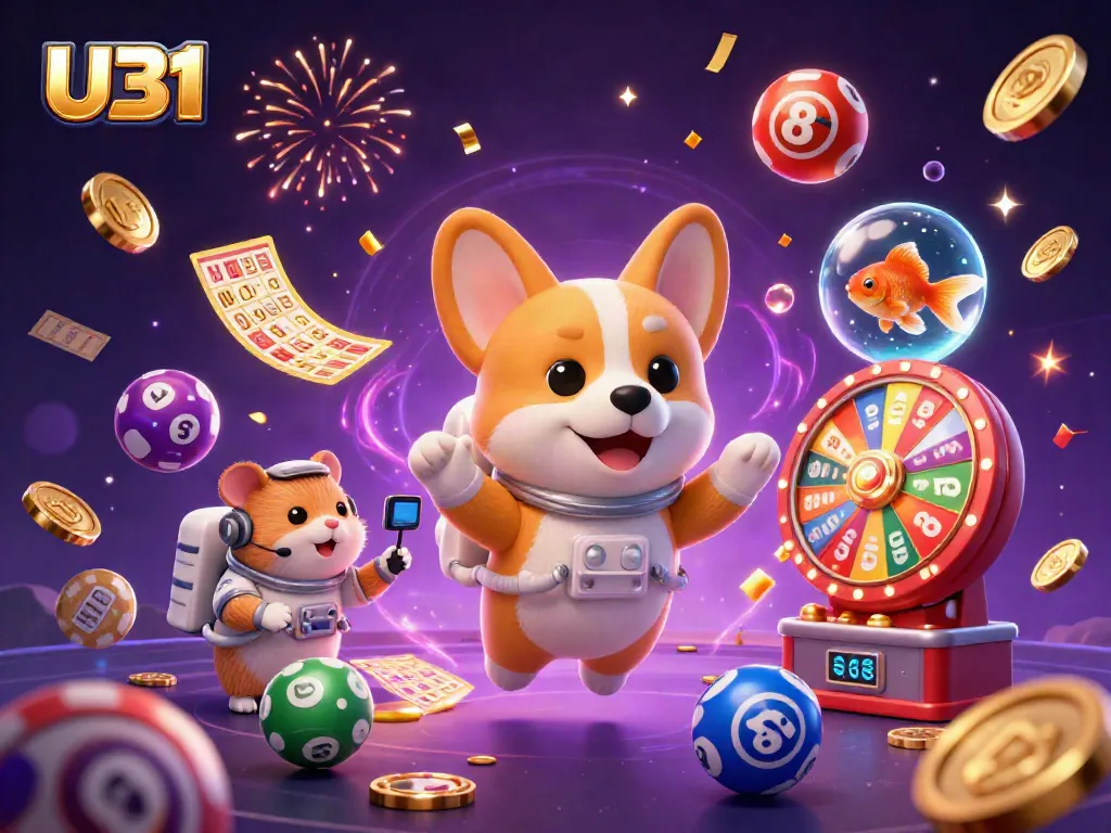 Experience exciting gameplay with U31 in a vibrant cosmic casino full of floating prizes and characters.