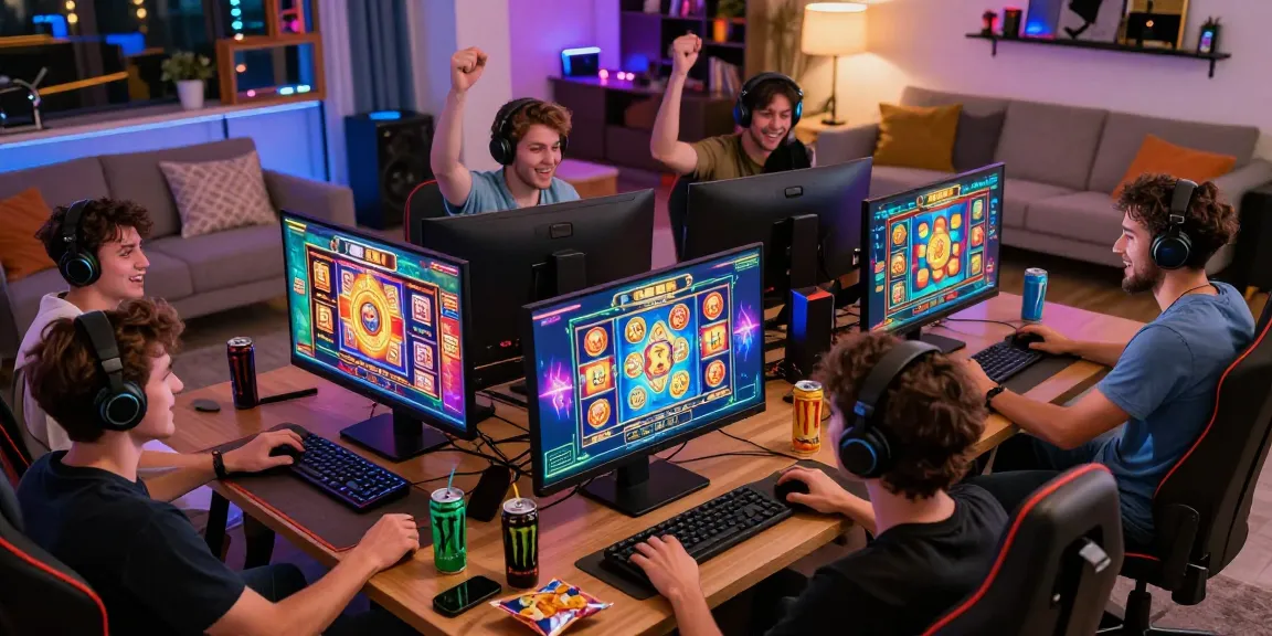 Engaged players enjoying online slot games, showcasing the excitement of slot deposit 1k.