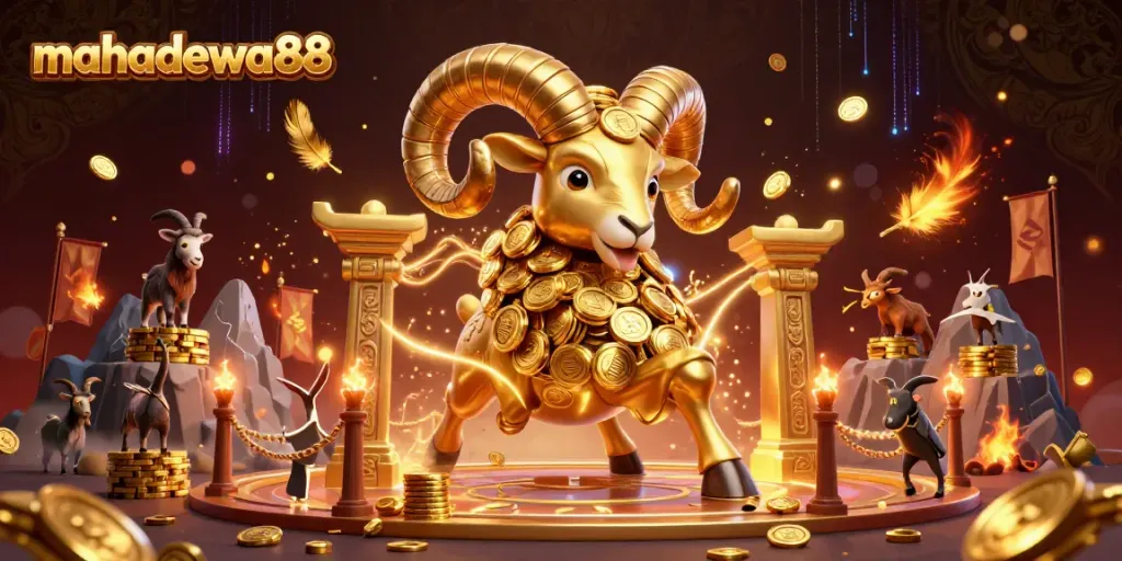 Experience the thrill of mahadewa88 with an engaging 3D casino scene featuring powerful symbols and dynamic action.