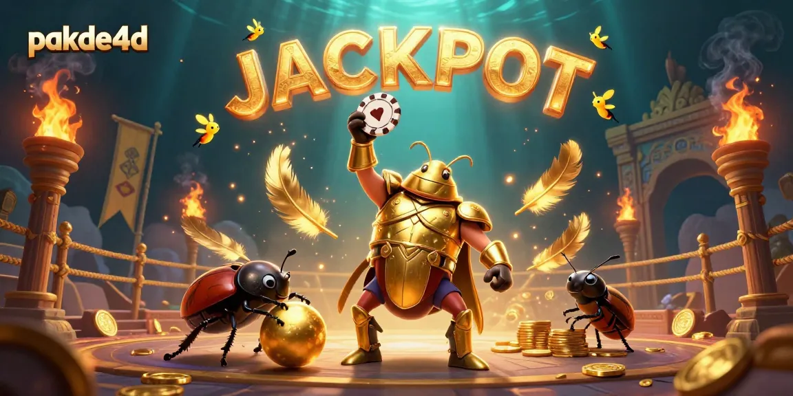 Engage in high-stakes gameplay with pakde4d featuring a victorious beetle and vibrant casino scene.