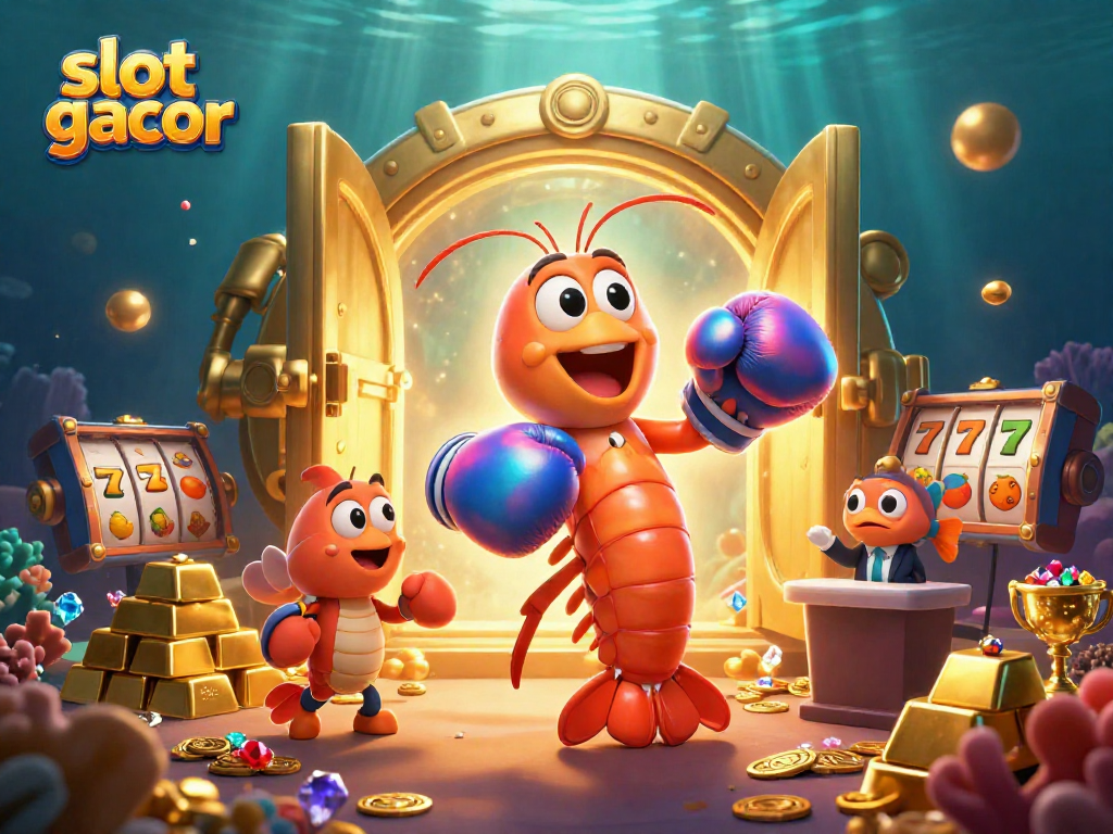 Spin the reels with slot gacor in an immersive 3D fantasy illustration filled with treasures.