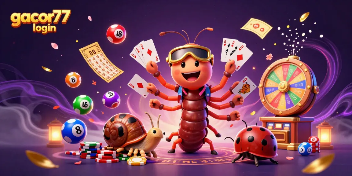 Experience excitement with gacor77 login and dynamic casino elements in this vibrant illustration.