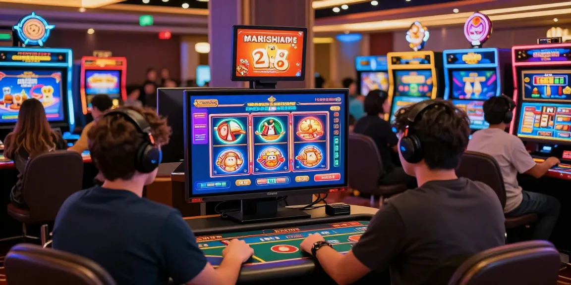 Exciting online gaming scene with 鉅城娛樂 showcasing vibrant casino games, diverse players, and a lively digital atmosphere.