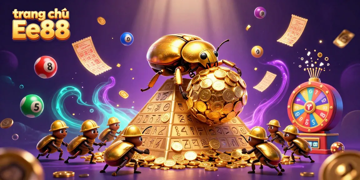 Enjoy the vibrancy of the trang chủ Ee88 casino, with golden beetles and lottery excitement!