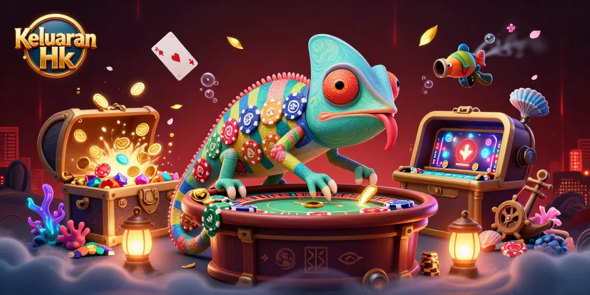 Keluaran Hk highlights thrilling casino action with a chameleon owner in a vibrant underwater world.