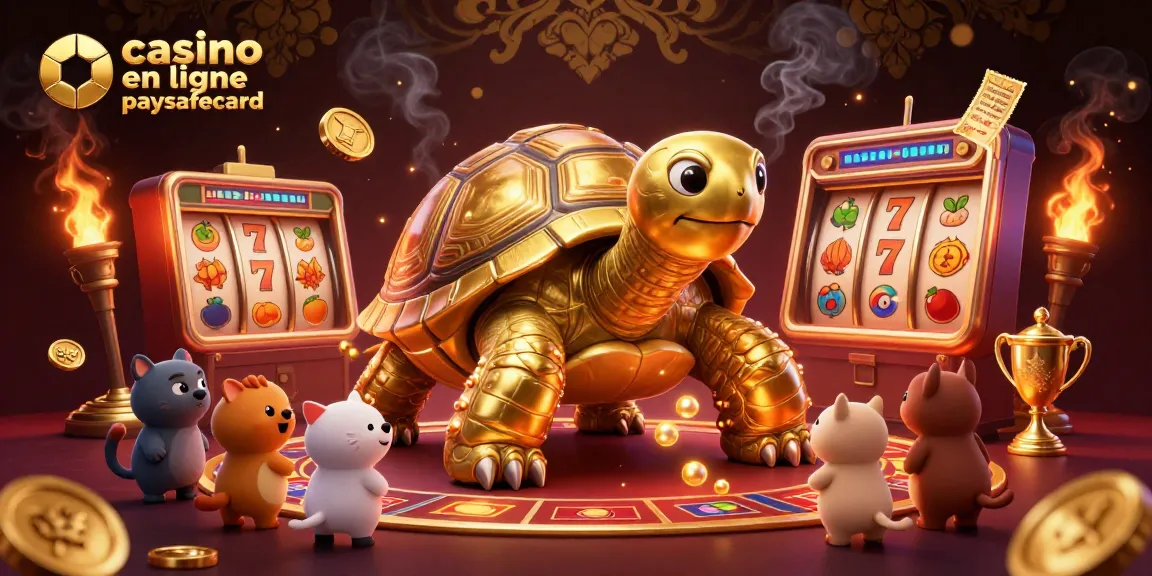 Les joueurs profitent du casino en ligne paysafecard avec une machine à sous tortue dorée dynamique et pleine de détails.