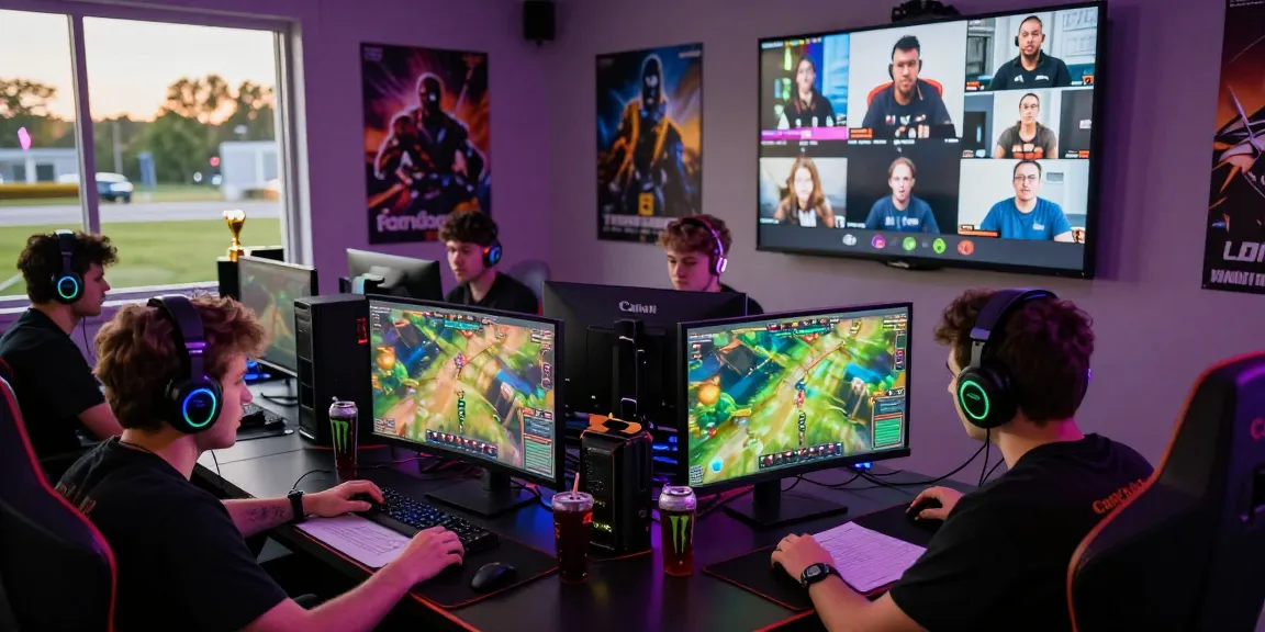 Competitive gaming tournament scene showcasing players engaged in intense gameplay, strategically planning, and sharing excitement, featuring daftar raja328.