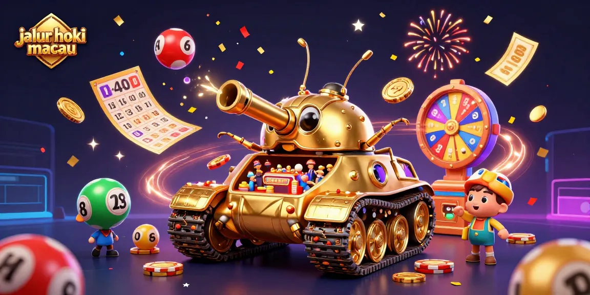 Engage in the excitement of jalur hoki macau as colorful lottery balls bounce around a vibrant casino scene.